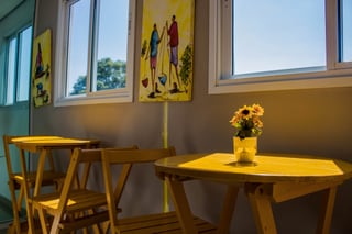 Área de descanso e café